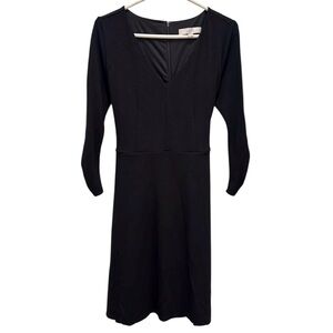 Loft Long Sleeve V-Neck Black Dress. Women’s Size 6